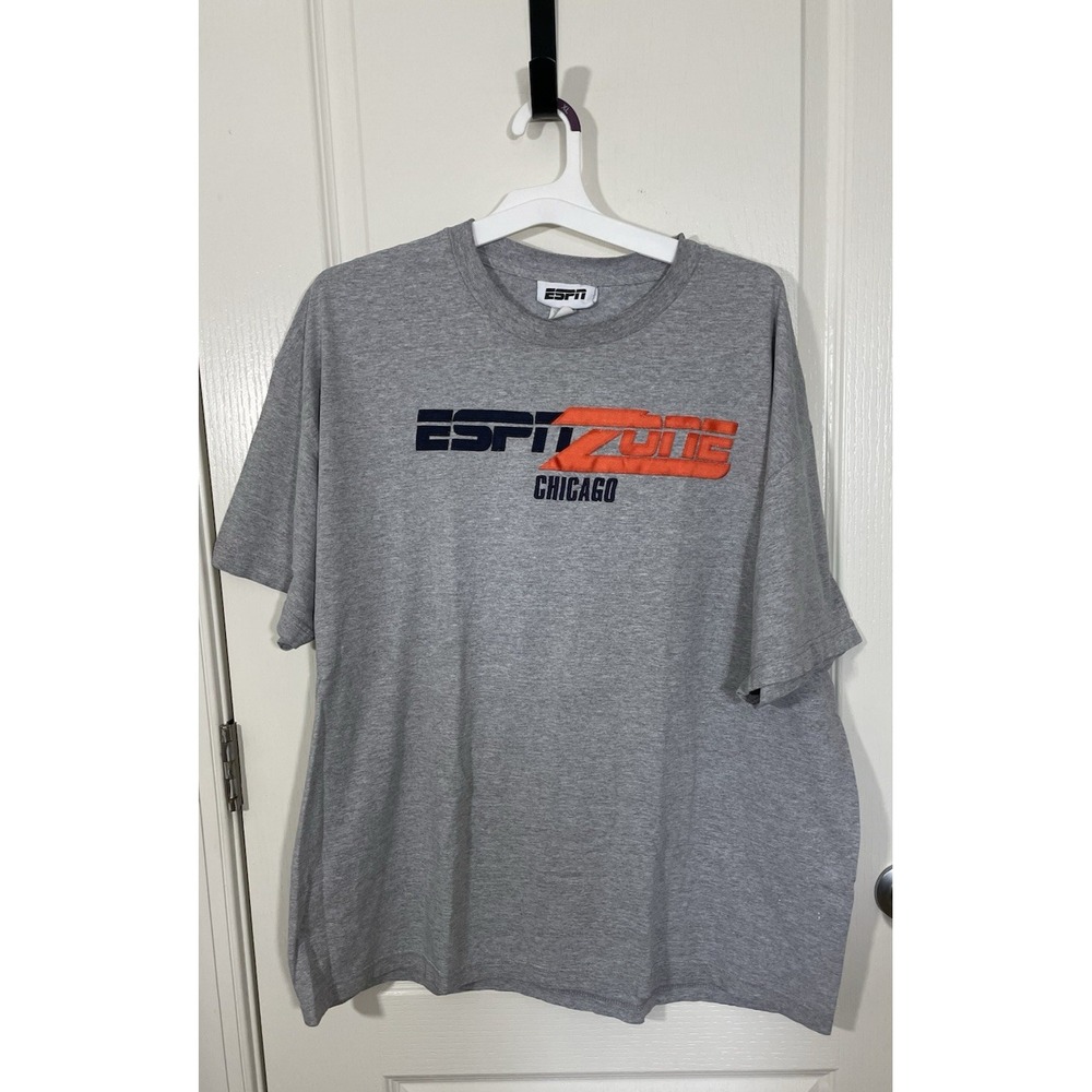 Vintage y2k ESPN Zone Center Chicago Shirt Mens XXL Gray Sports Center 90s TV